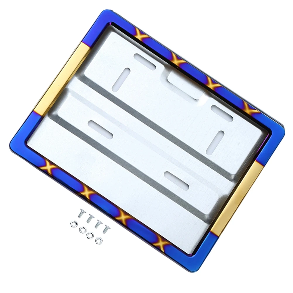 Motorcycle Plate License Plate Frame For Registration Display Stainless Steel Resistant To Discoloration Easy To Install