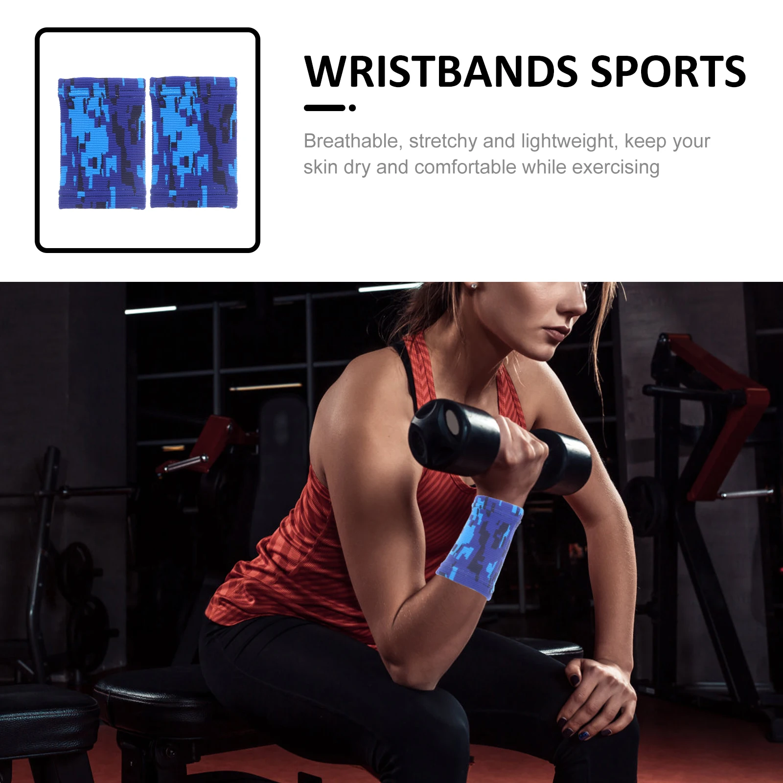 

1Pair Lightweight Wrist Support Brace Sports Wristbands Breathable Stretchy Fitness Training Gym Workout Tennis Volleyball