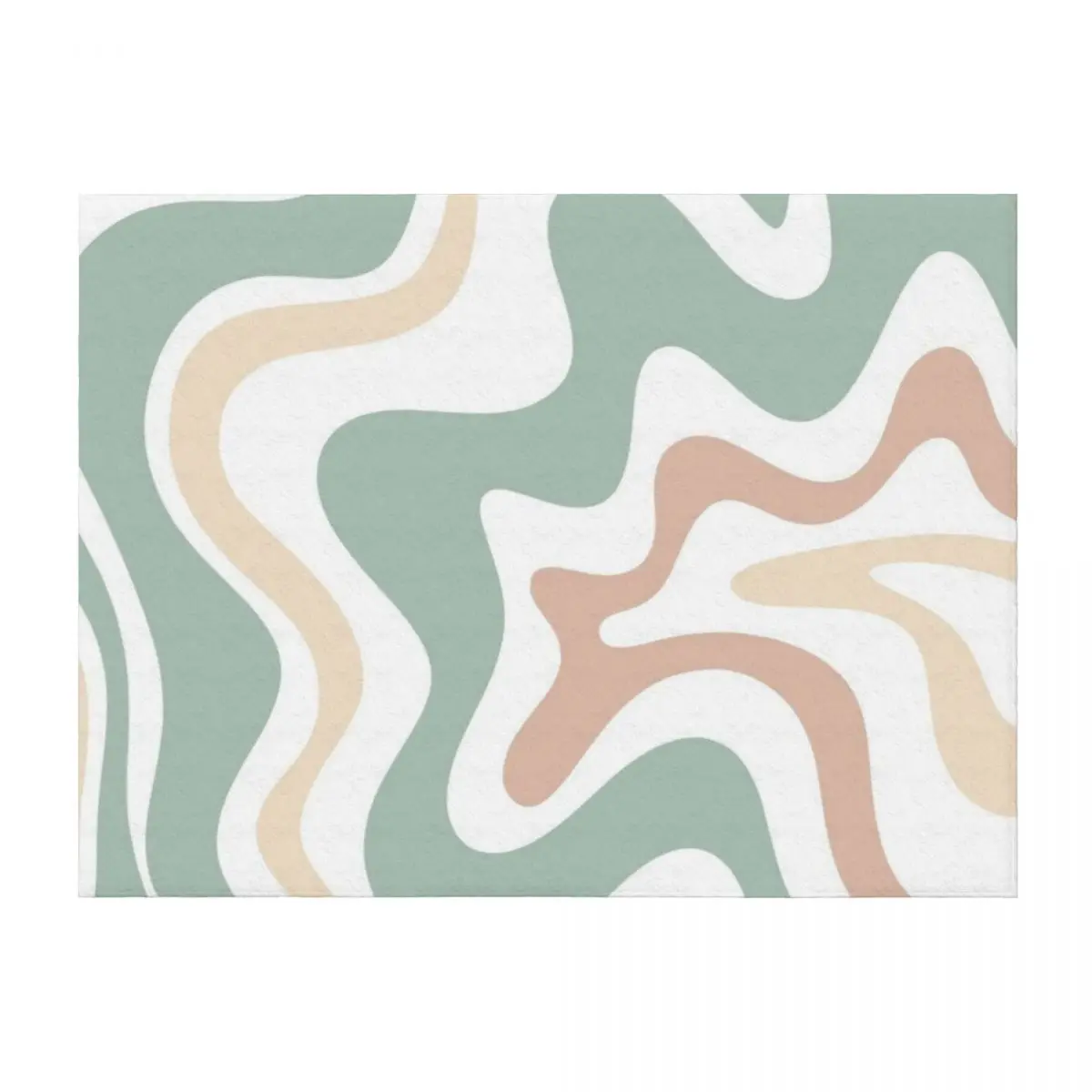 

Liquid Swirl Retro Abstract in Light Sage Celadon Green, Light Blush, Cream, and White Throw Blanket Shaggy Blankets
