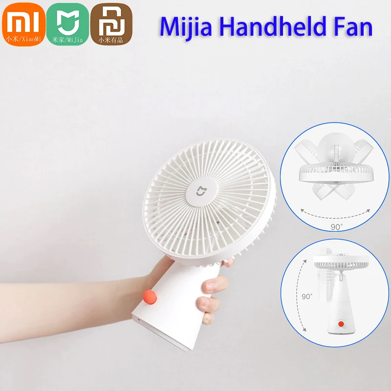 

Xiaomi Smart Handheld Portable Mini Desk Fan USB Rechargeable Electric Fans Cordless Mijia Air Cooling Small Fan