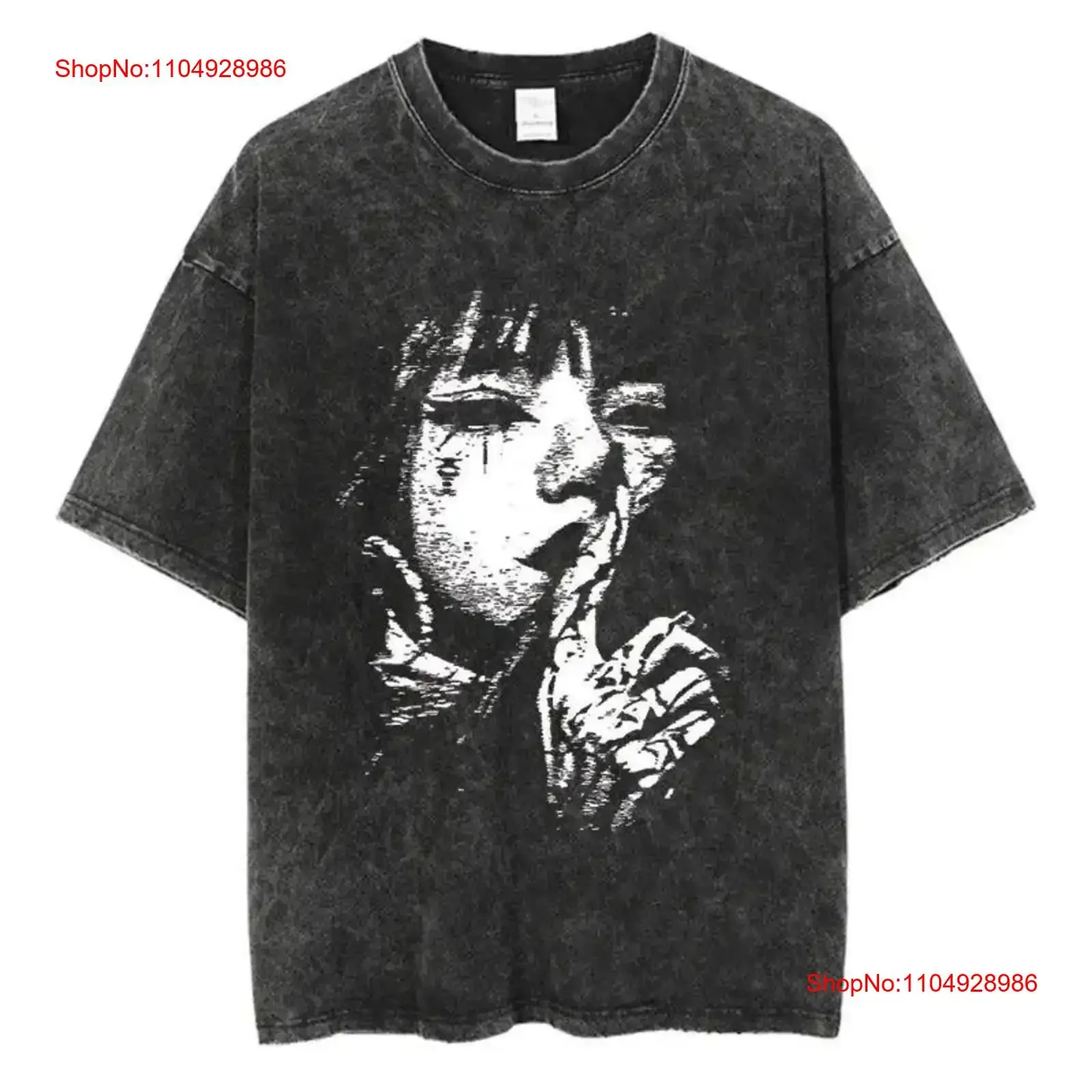 

Футболка большого размера с готическим принтом Y2K Одежда винтажная стираная уличная одежда Слегка графическая дышащая растянутая одежда