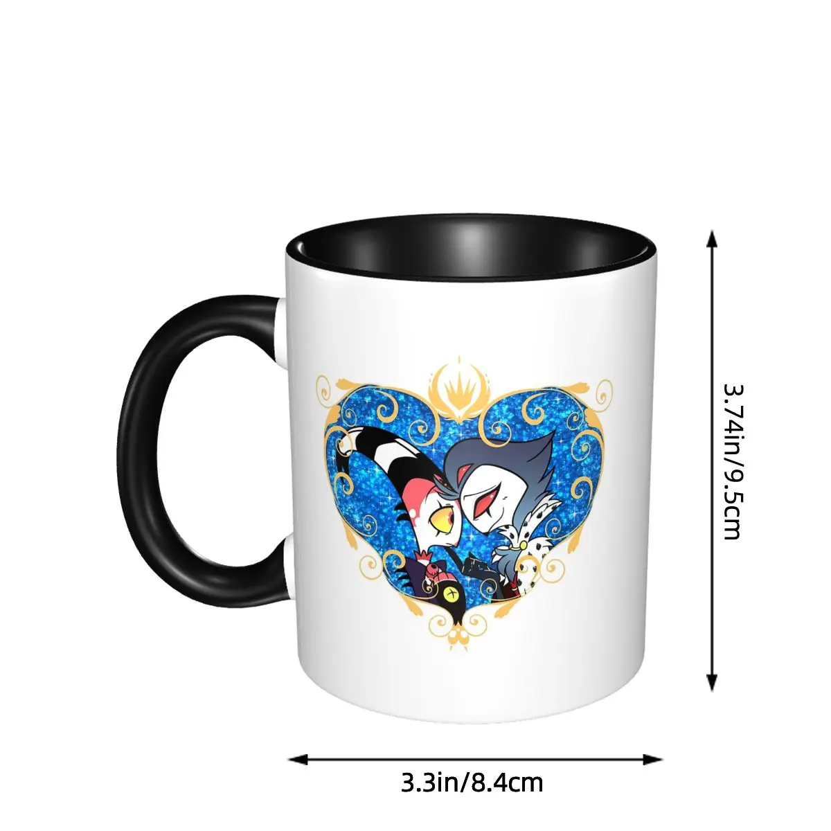 

Helluva Boss Stolas And Blitzo Heart Frame Кружка Забавные керамические кофейные чашки Чайные кружки Молочная чашка Посуда для напитков Подарки для женщин и мужчин