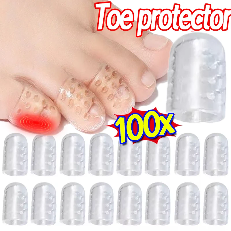 Transparenter, atmungsaktiver Zehenschutz, reibungsarm, elastisch, Fußpflege-Werkzeug, verhindert Blasen, Fingerkappen, Silikon-Zehenabdeckungen