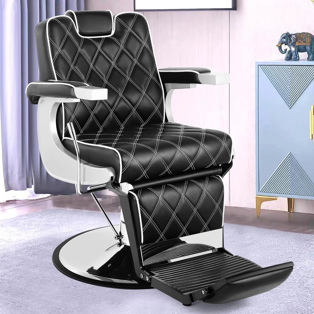 Heavy Duty Vintage Barber Chair All Purpose Hydraulic Recline Salon Beauty Spa Styling Equipment Black