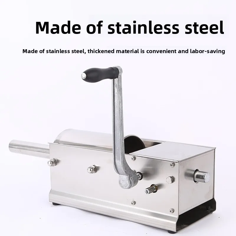 Stainless Steel Horizontal Sausage Stuffer Dual Speed Manual Meat Filler Food Grade Home Use