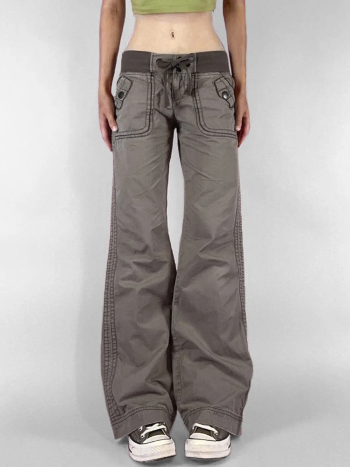 

Amyway American Retro Hot Girl Casual Belted ket Design Workwear Flared Straight Leg Jeans Low Waist Street Sle Denim