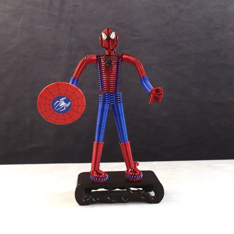 デスクトップ装飾用の手織り漫画フィギュア,アイアンマン,キャプテンアメリカ,アイアンマン,アルミニウム,クリエイティブ,DIY,高価値