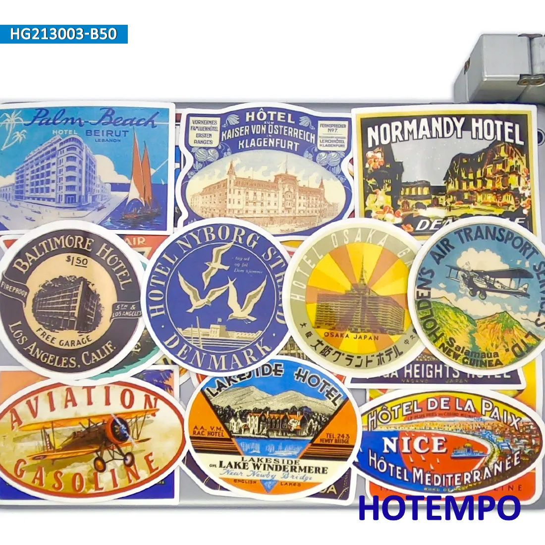 20/30/50Pieces Retro Hotel Poster Old Style Cityscape Travel Stickers for Phone Luggage Skateboard Motorcycle Car Laptop Sticker