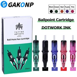 5/20/40/60pcs Ballpoint Tattoo Cartridge Needles 5 Colors Universal Tattoo Practice Needles Drawing for Motor Tattoo Pen Machine