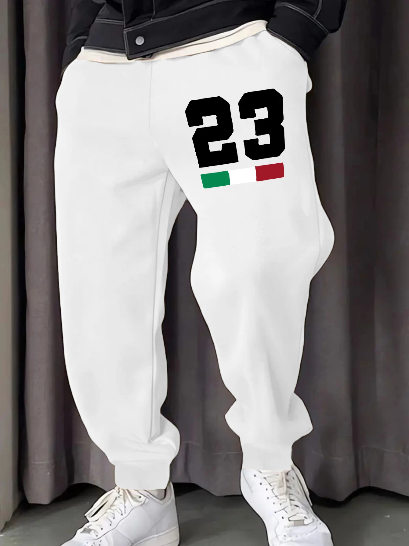 

Creative Italy Letter 23 Printed Mens Sweatpant Hip Hop Autumn Trousers Versatile Fashion Pants Fleece Pocket Man Sportpants