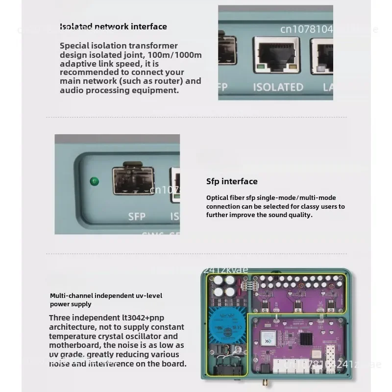Fully Linear DC ขับเคลื่อน OCXO อุณหภูมิคงที่คริสตัล Oscillator SW6-SFP Audio HIFI Switch