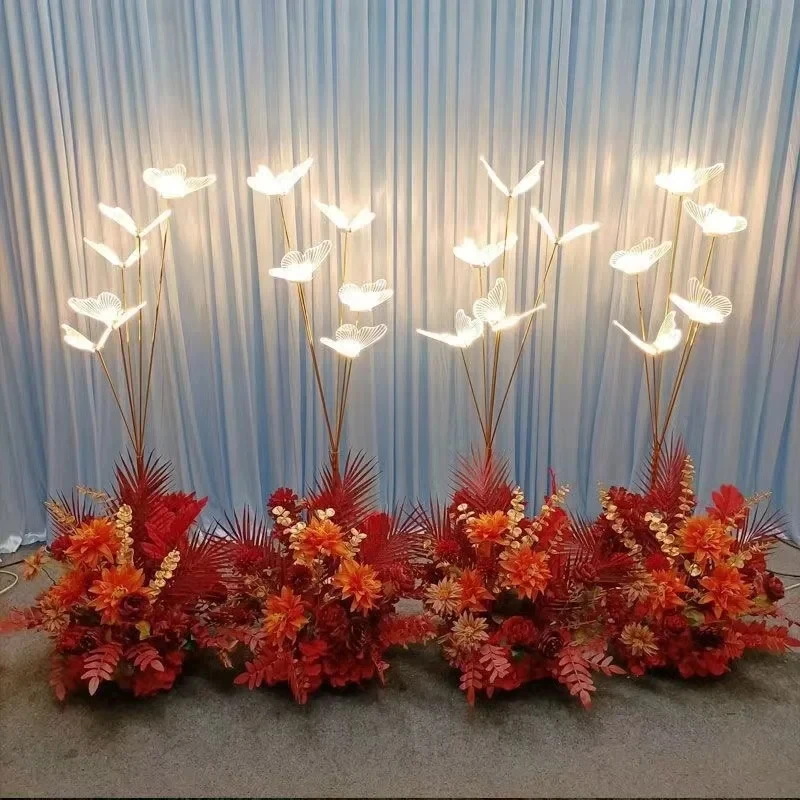 

Whole Set Wedding Acrylic Luminescent Brushed Butterfly Road Guide Stage Decoration Banquet Living Room Scene Decoration Props