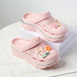 Women Platform Sandals 2024 Summer Soft Thick Sole Diy Clogs Garden Shoes Woman Closed Toe Non-Slip Beach Slides Sandals