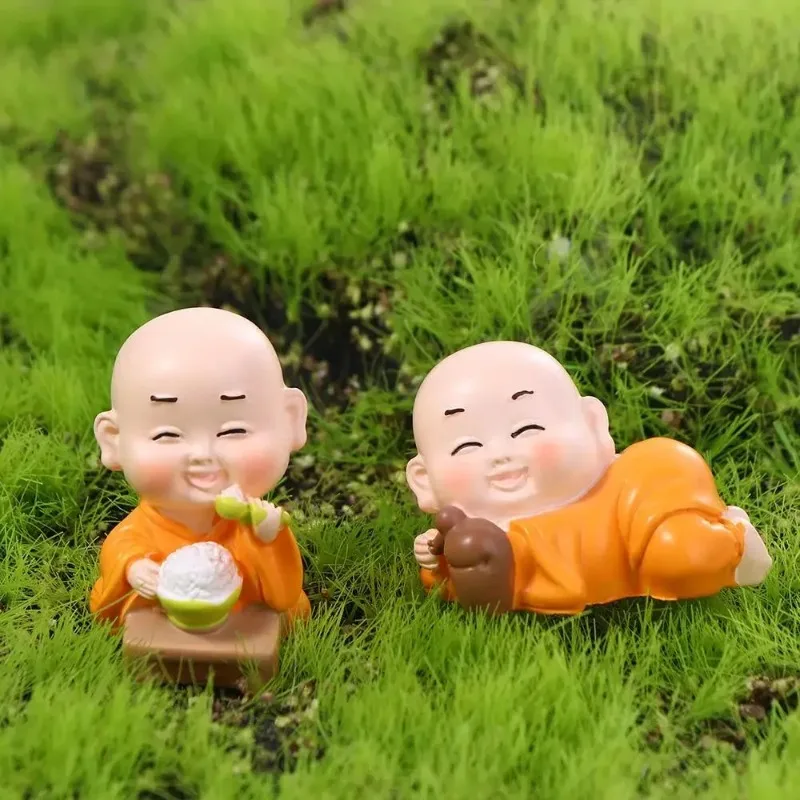 Creative Resin Buddha Ornaments Multiple Styles Small Monk Garden Terrarium Mini Figurine Miniatures Micro Landscape Decor