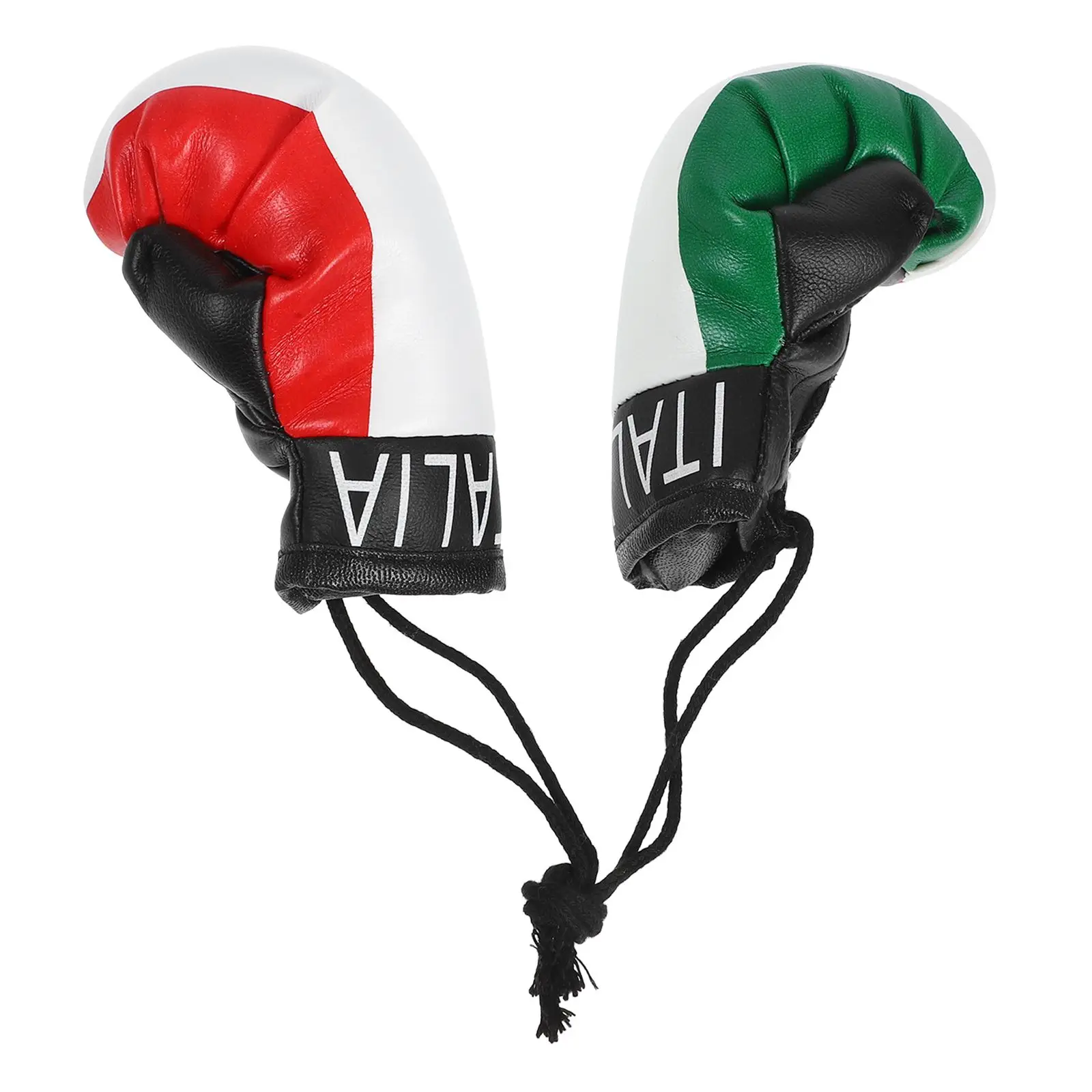 Mini Boxing Gloves Car Ornaments Keychain Pendants Holiday Decor Miniature Italy Flag Style Versatile Hanging Car Key Decor