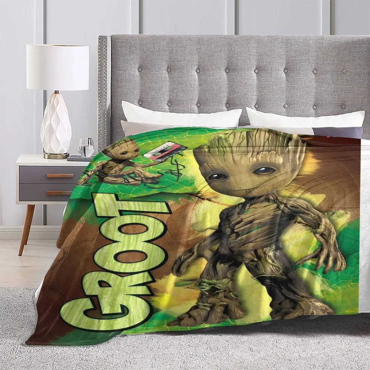 Guardians Of The Galaxy Soft Blanket Groot Camping Plush Bedding Throws Comfortable Outdoor Flannel Bedspread Sofa Bed Cover