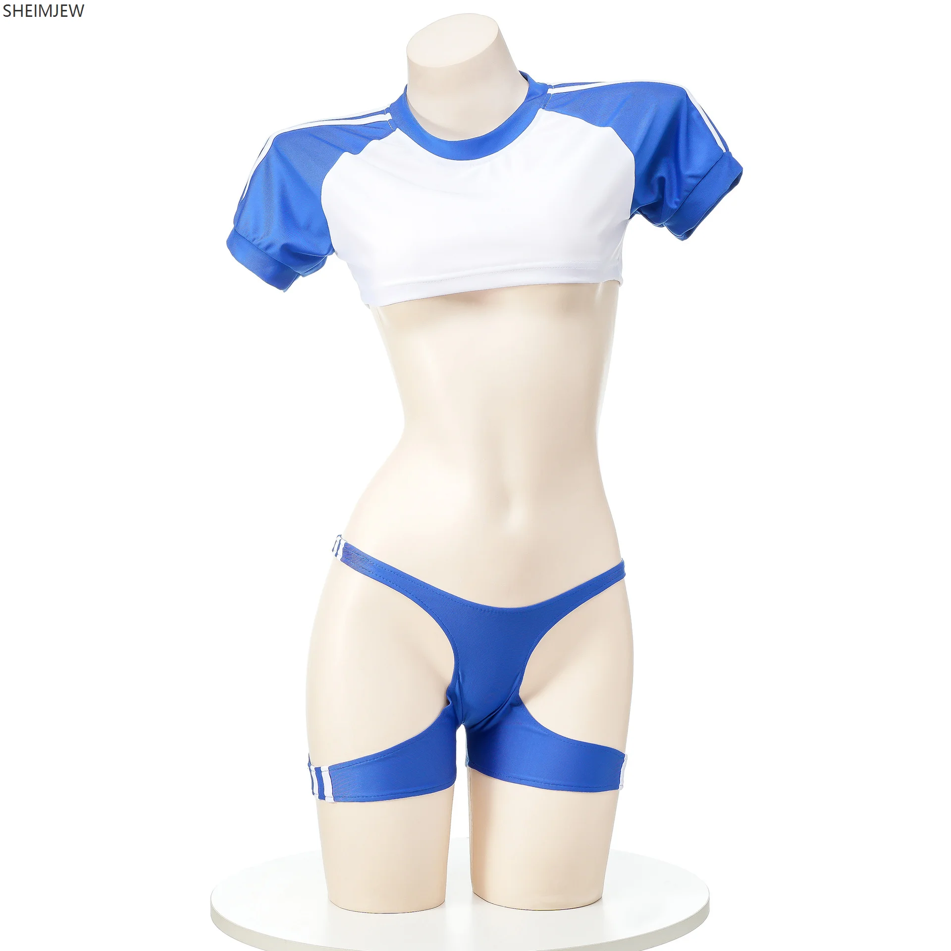 

Anime Girl Soccer Babe Gymnastics Team Hot Uniform Swimsuit Sexy Lingerie Role Play Women Cheerleading Hollow Costume Suit Cloth