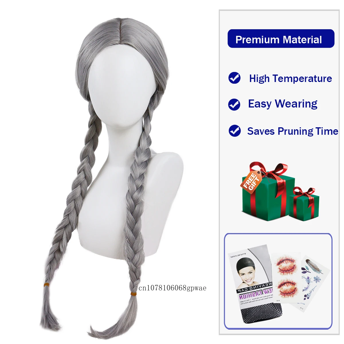 شعر مستعار اصطناعي مضفر هيبي للرجال فضي رمادي للرجال شعر مستعار ويلي نيلسون 60s الروك الرجل العجوز نمط مهرجان الموسيقى الهالوين #5