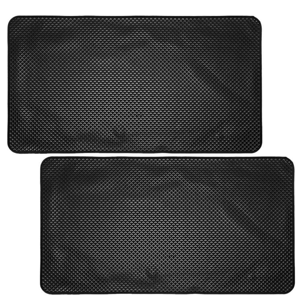 

2pcs Non Slip Car Dashboard Mat Black Cover Central Console Phone Holder Universal Rubber Cushion Dash Figurine Storage ganzier