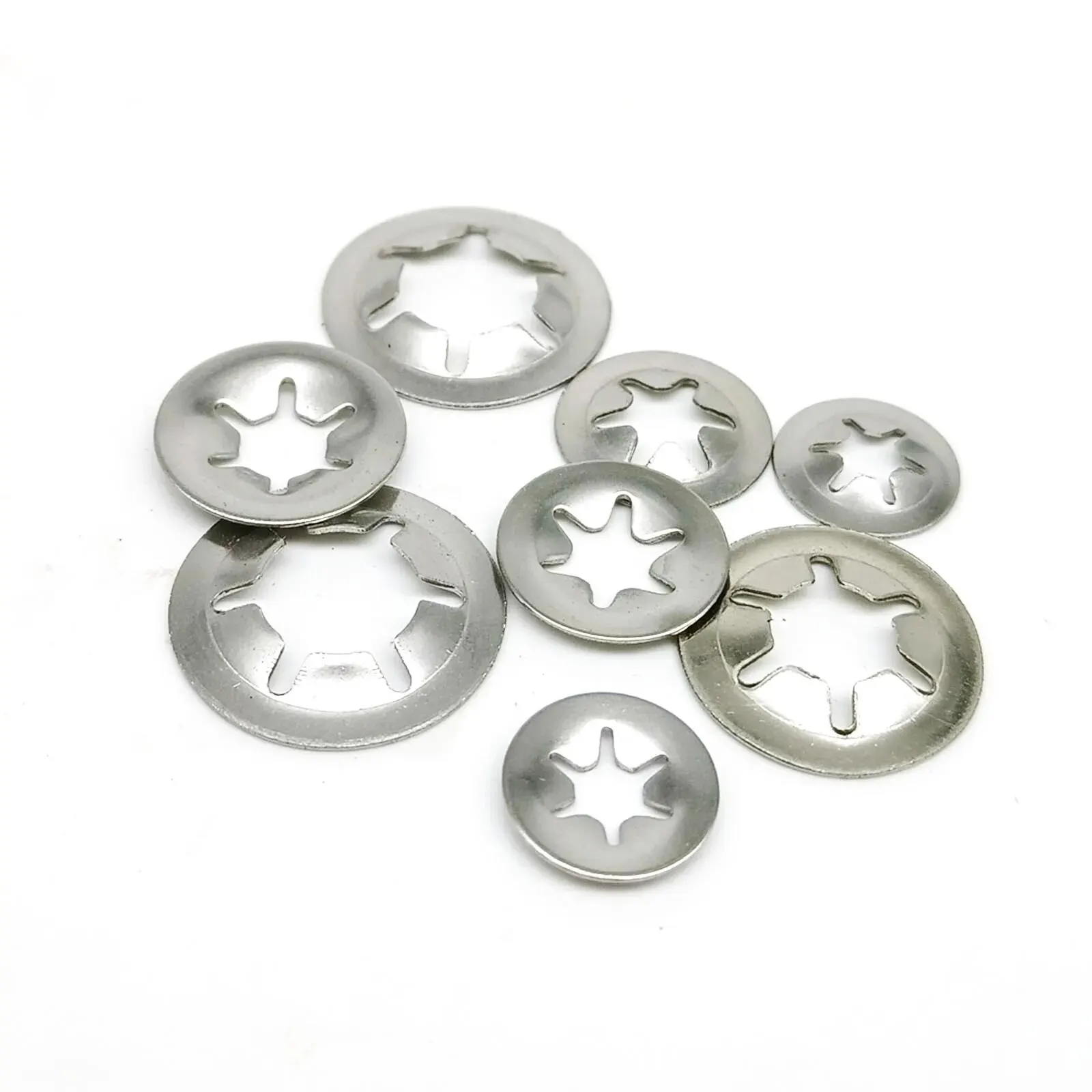 350pcs M2.5-M10 External Circlip Self-Locking Retaining Clip Push On Shaft Bearing Snap Ring Washer Kit Set 304 Stainless Steel