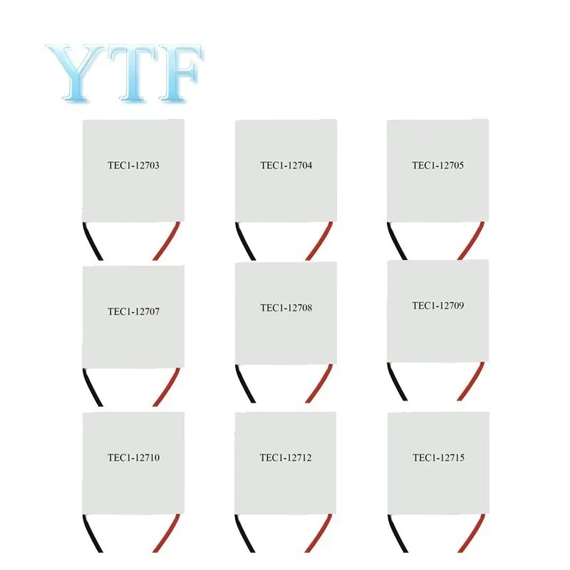 

TEC1-12703 TEC1-12704 TEC1-12705/07/08/09/10/12/15 Module Thermoelectric Cooler Peltier 40*40MM 12V Semiconductor Refrigeration