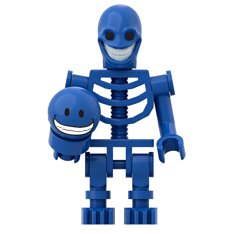 Blue Skeleton Torso Building Block  Game Peripheral Character Assembly Model Stress-relief DIY Brick Toy Kit Halloween PartyGift