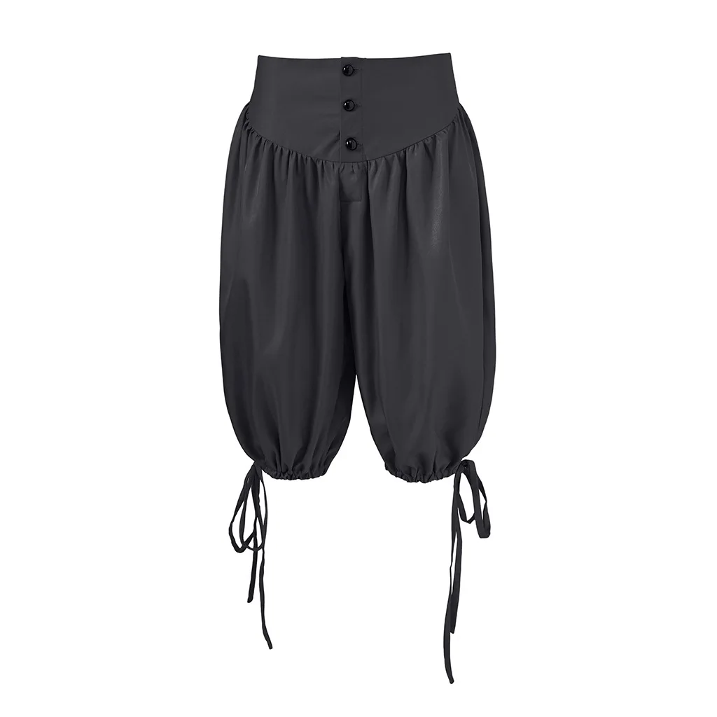 Calça pirata para homens, renascimento medieval, fantasia cosplay, calças soltas, cavaleiro camponês, náufrago, bloomers, calças