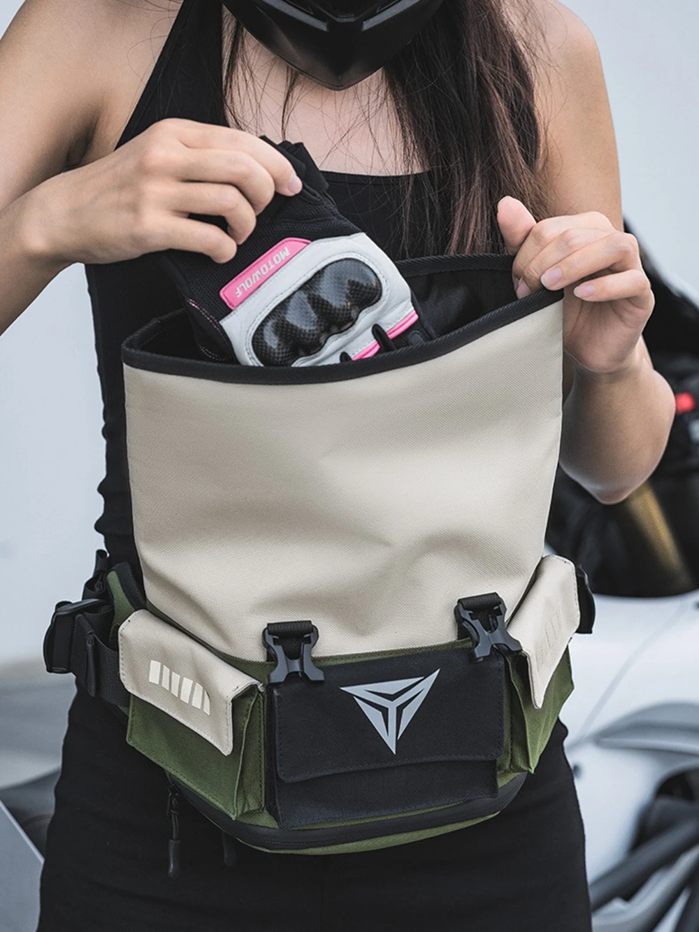 جديد دراجة نارية الخصر حقيبة الرجال النساء مقاوم للماء جيوب متعددة المحافظ الخصر حزمة حقيبة الساق الخصر دراجة نارية ركوب حزام حزمة الذكور #3