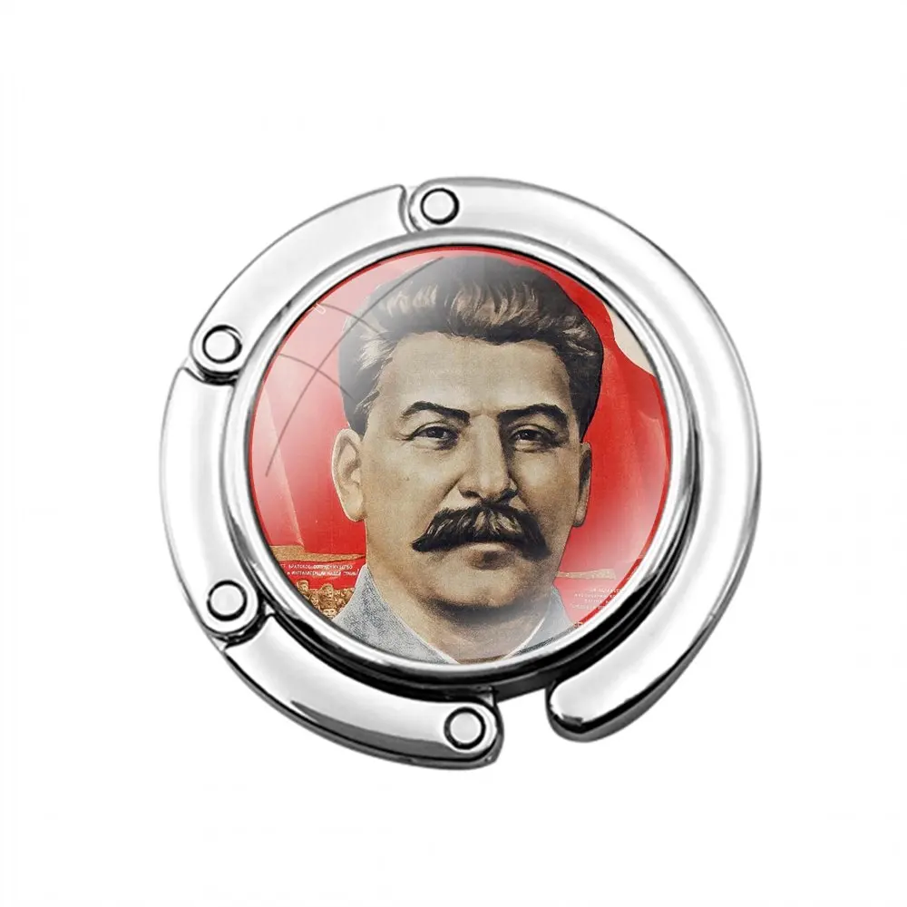 Russian Commander Stalin Foldable Purse Hook for Women's Table Handbag Storage Folding Decor Table Hook