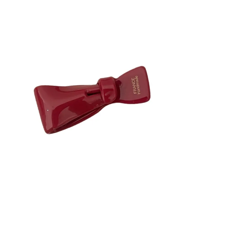 Wine Red Acetate Hairpin Cropped Hair Clip Temperament Duckbill Clip Holiday French New Year Hair Accessories Hairpin High Sense