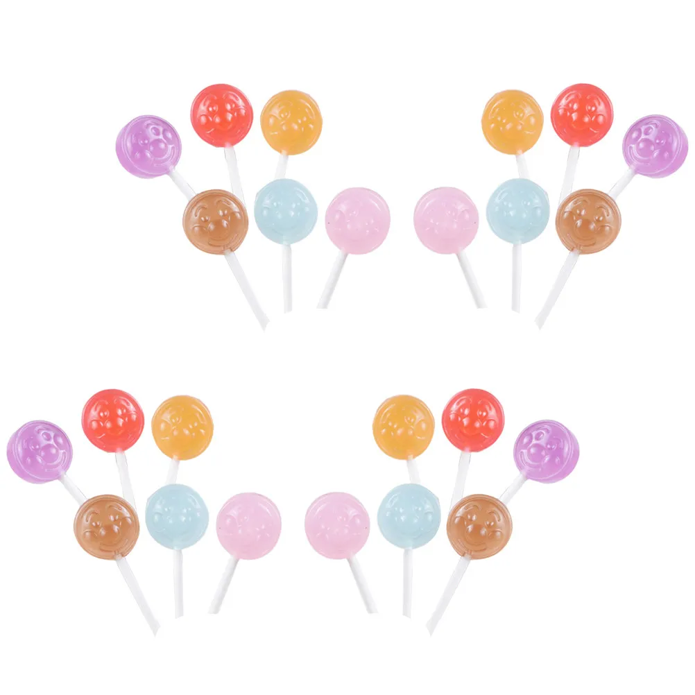 60Pcs Resin Lollipop Charms Mixed Colors DIY Jewelry Making Keychain Scrapbooking Hairpin Phone Decor
