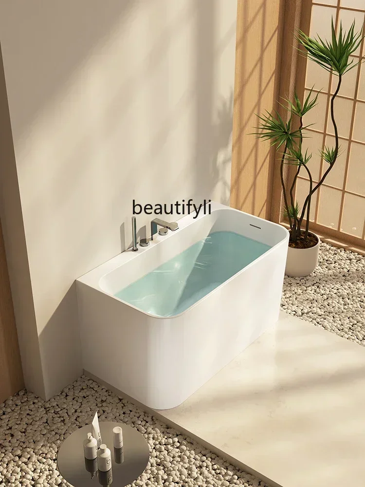 2003Bathroom Acrylic Bright Independent Sitting Bathtub Household Small Apartment Hotel Homestay Wall Bath Tub