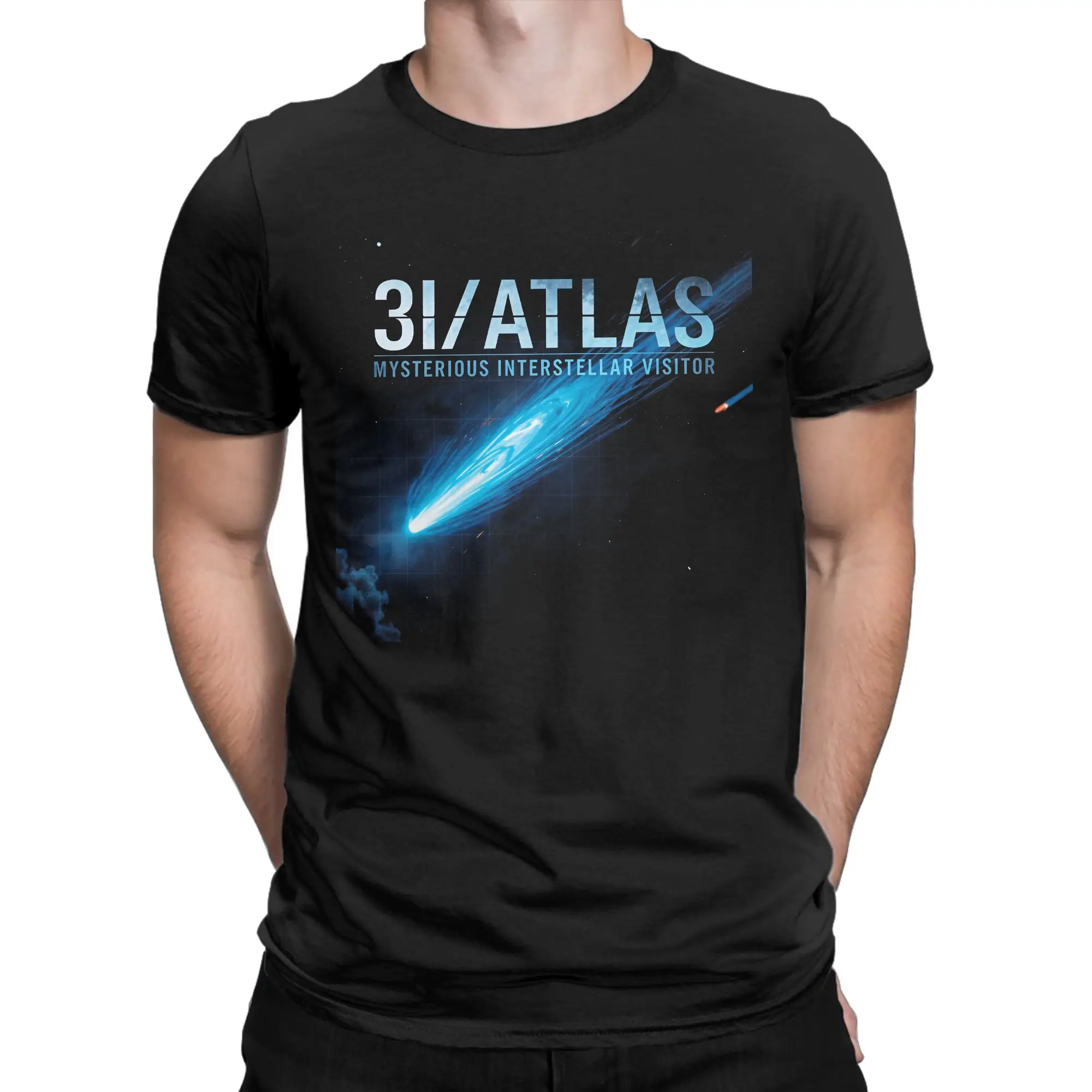 Humor 3I ATLAS Interstellar T-Shirts for Men Round Collar Cotton T Shirts  Short Sleeve Tees Adult Tops