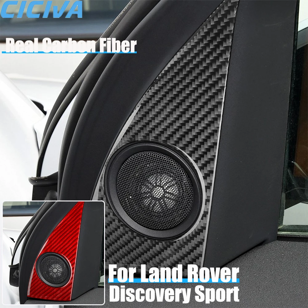 

Real Carbon Fiber Car Accessories A-pillar Speaker Panel Trim Cover Soft Sticker For Land Rover Discovery Sport L550 2015-2019