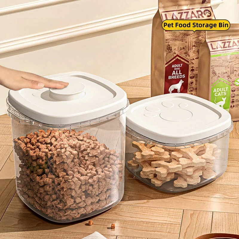 

Airtight Pet Food Storage Container Cat and Dog Grain Large Capacity Moisture Proof Sealed Tank Pet Food Vacuum Storage Bin