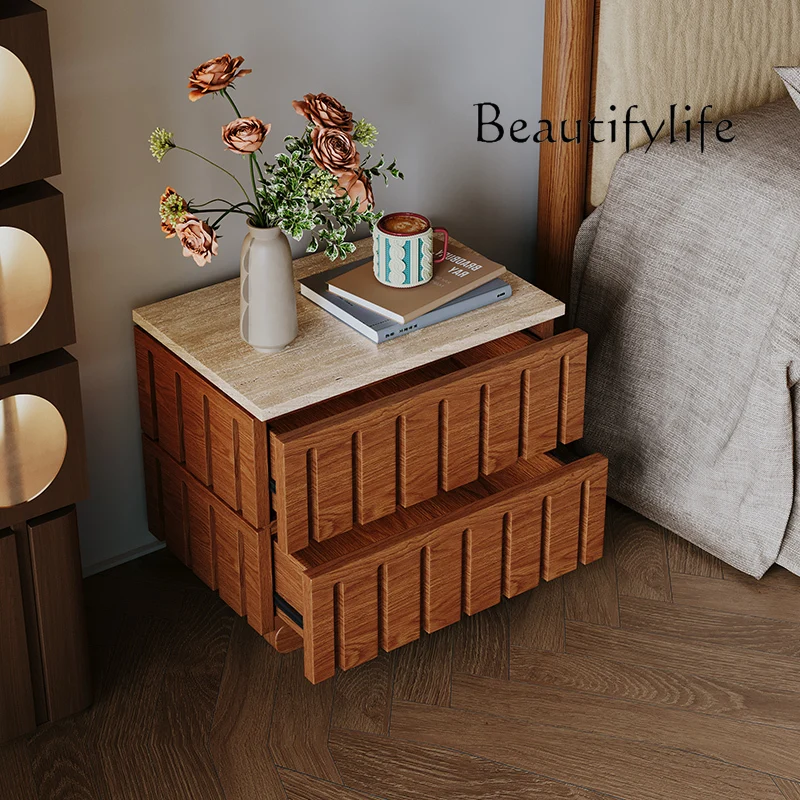 

Marble Nordic Nightstand Minimalist Simple Wood Luxury Bedside Table Aesthetic Trendy Comodini Camera Letto Bedroom Furniture