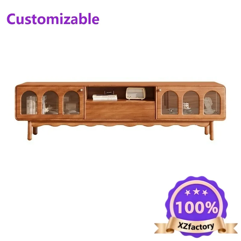

Factory Direct 2026 Top RatedMueble TV de madera maciza, retro, combinación de troncos, apartamento pequeño francés