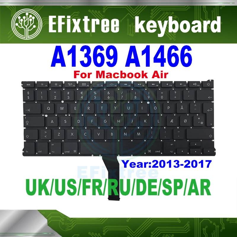 

New Laptop Keyboard For Macbook Air 13.3 inch A1369 A1466 for Keyboard Replace and repair EMC Year 2013-2017