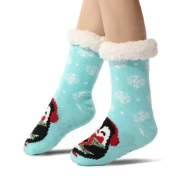 Womens Fluffy Sock Dog Cat Panda Fox Children Soft Female Winter Warm Plush Non Slip Grip Fuzzy Thermal Slipper Socks Unicorn