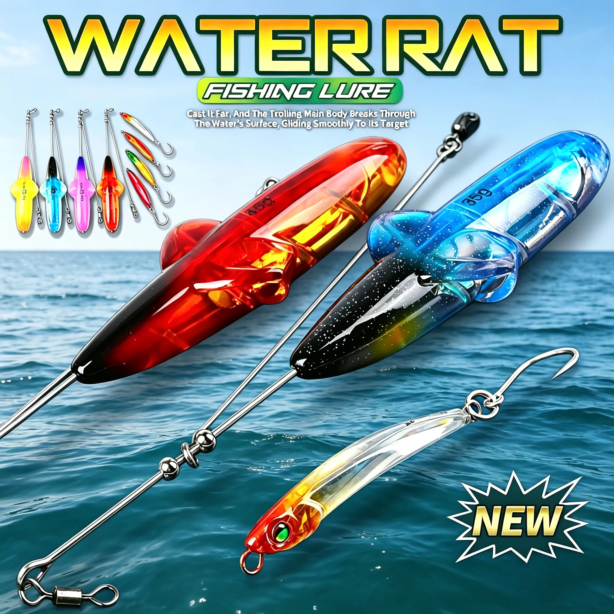 Leurre de pêche flottant Pagebass 35/45g, leurre artificiel popper crayon dur pour lancer longue distance, matériel de pêche, swimbait