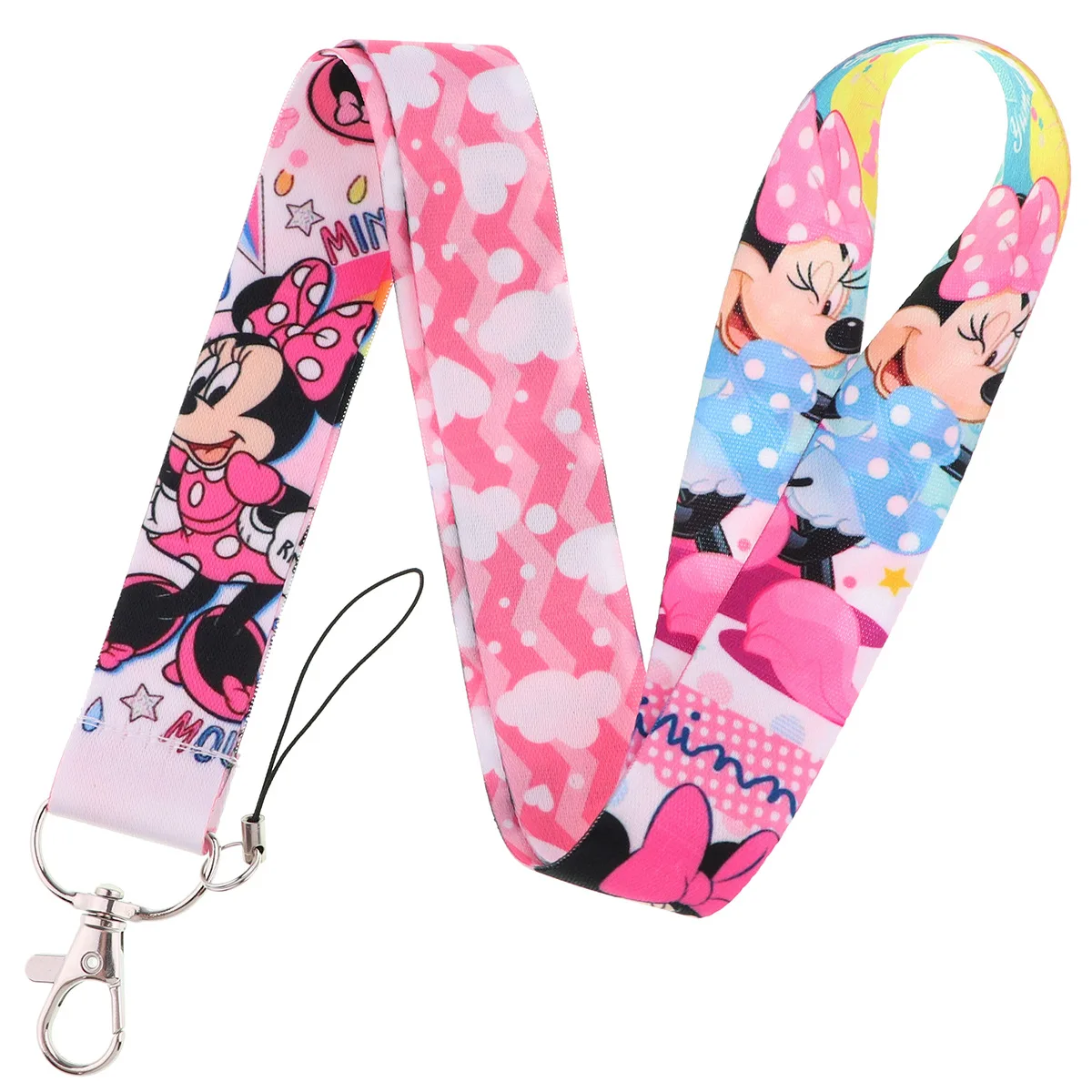 Mickey Mouse Disney Cartoon Pvc Card Cover Neck Strap Lanyards ID Badge Card Holder Keychain Phone Strap Kids Bus Card Bag