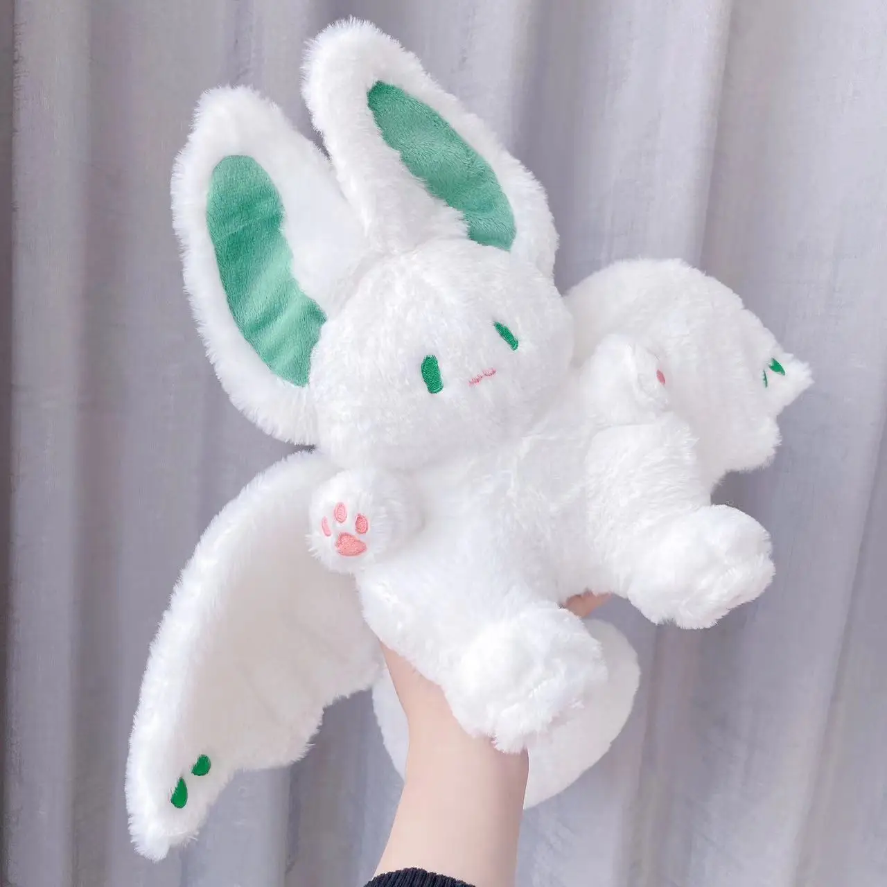 Jouet en peluche lapin chauve-souris pour enfants, aile de monstre d'ange, lapin volant, beurre en peluche, animal de dessin animé, bébé Security ase, heure du coucher, garçons, filles, cadeaux pour enfants