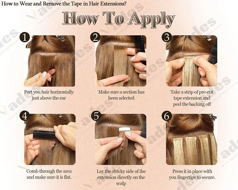 VEDES شريط شعر في وصلات الشعر شعر بشري حقيقي غير مرئي وصلات شعر ريمي شريط إضافي للنساء 20 قطعة 50 جرام 16-22 بوصة #6