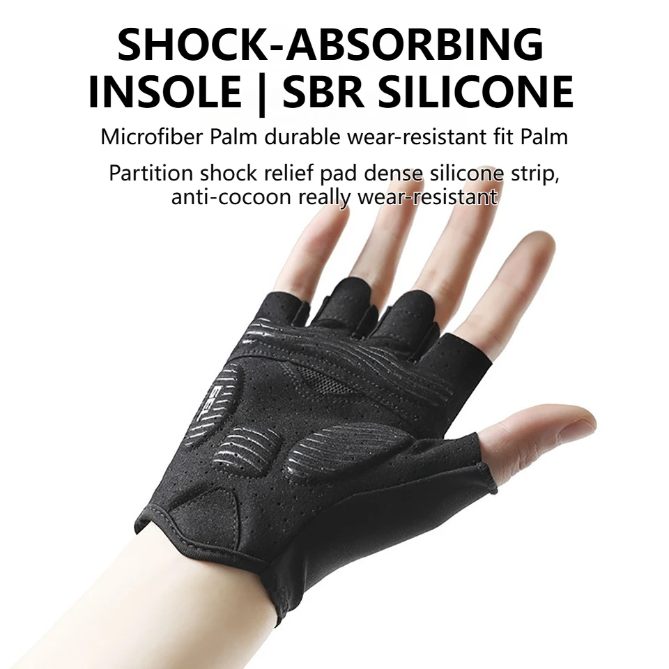 GTUBIKE Zomer Fietshandschoenen Half Vinger MTB Fietshandschoenen voor Mannen SBR Gewatteerde Antislip Schokabsorberende Fietsen fiets Accessorie