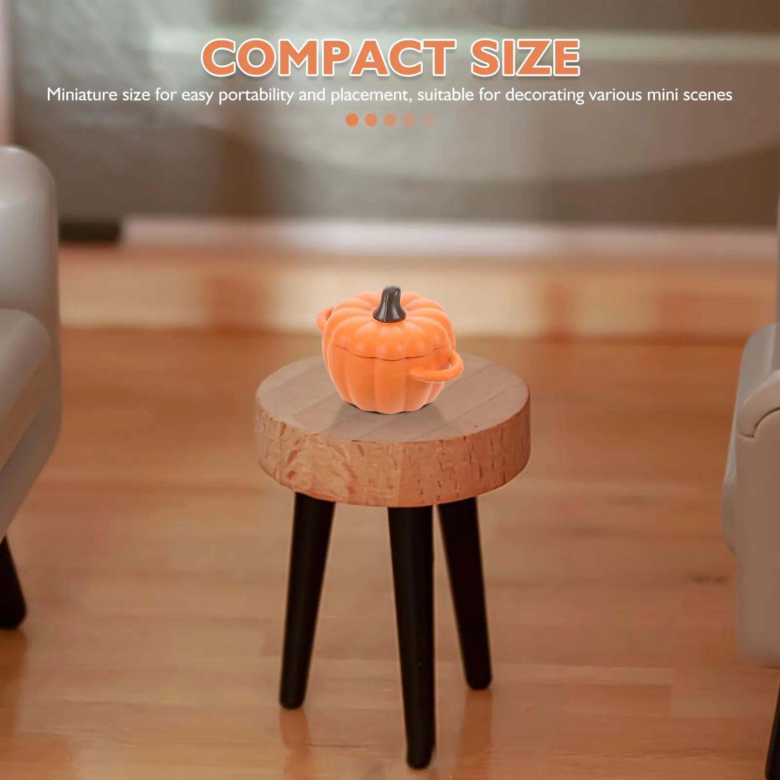 

Miniature Pumpkin Shape Porridge Pot Resin Realistic Simulation Dollhouse Kitchen Decoration Fake