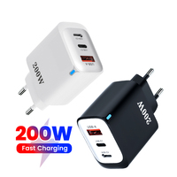 200W USB Type C Charger Quick Charge Portable Fast Charger 1U+2C Multi Port Charging Head