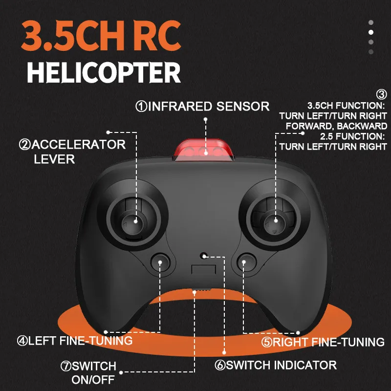 2.5CH 3.5CH RC Helicopter with Light Fall Resistant CZ02 Remote Control Helicopter Plane Aircraft Flying Kids Toy for Boys Gifts