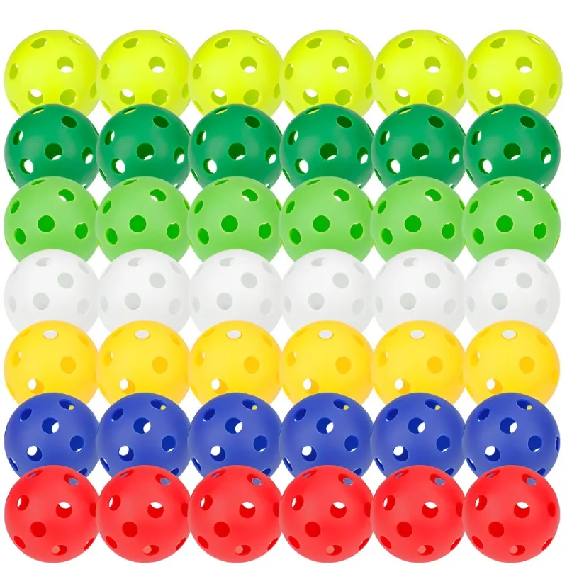 1/2pcs Indoor Pickleball Balls Paddle Ball 26 Holes Pickleball Sport Training Practice Plastic Pickleball Airflow Hollow Balls