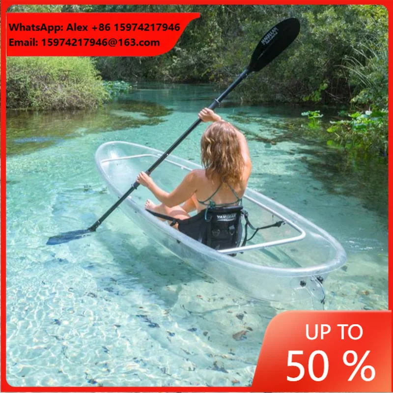 PC Kayak Outdoors Transparent Crystal Kayak Single Double Water Kajak For Scenic Park