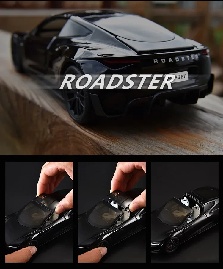 1:24 Electric Roadster Diecast Car with Lights & Sound